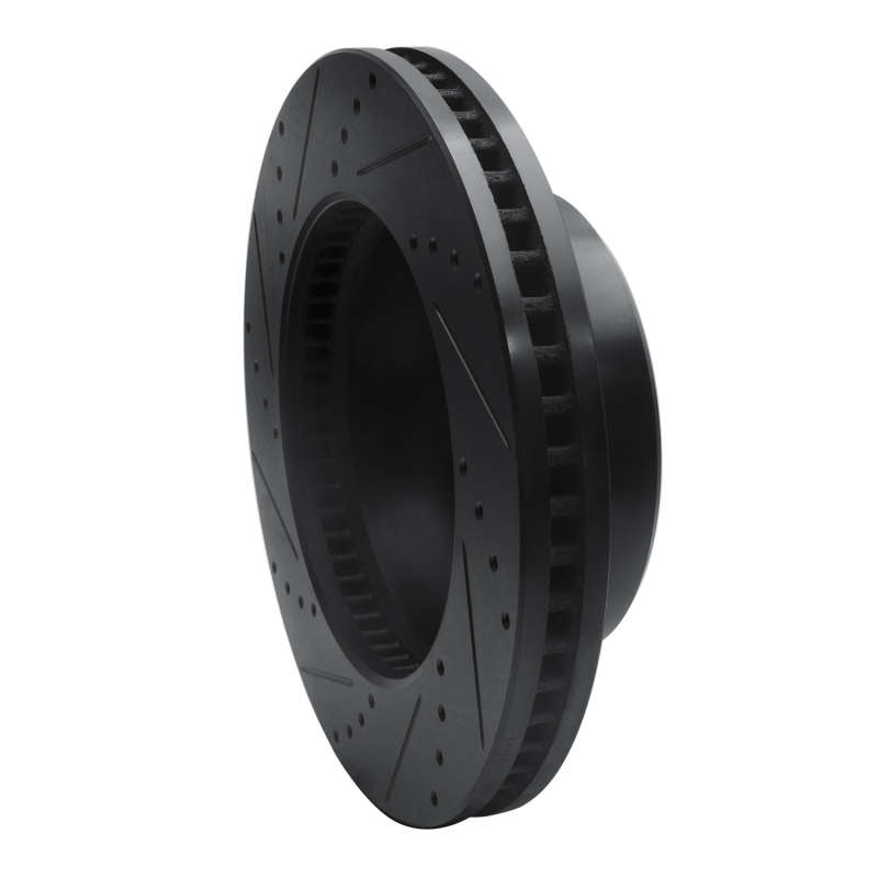 Dodge Ram 2500 Brake Rotor (1) - Front Right - R1 Concepts - Drilled & Slotted - Black - `09-`25